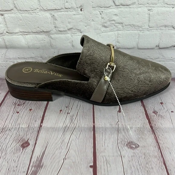 Bella Vita Babs II Loafer Mule Taupe Velvet Size 10 - Picture 5 of 7
